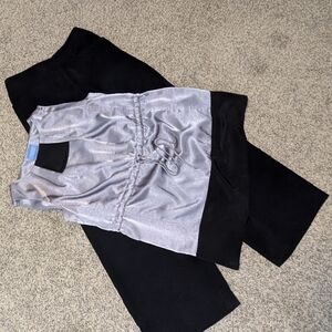 Simply Vera Silvery Top & Giorgio Armani Black Slacks